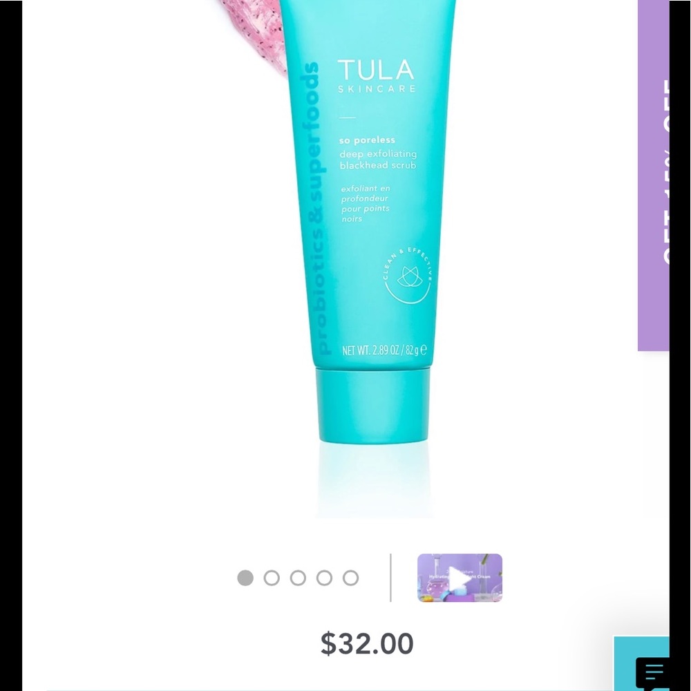 Tula Probiotics and Superfood so poreless deep exfoliating blackhead scrub - Picture 2 of 4